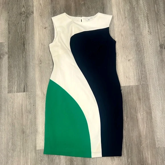Donna Darren vintage color block dress, EUC - Picture 1 of 3